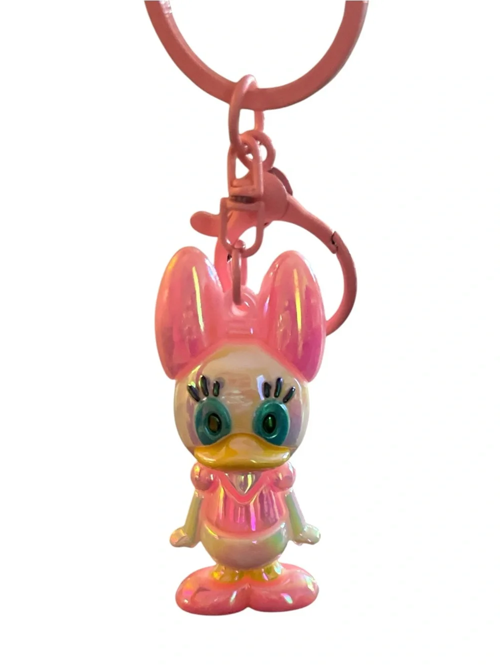 DAISY DUCK 3D IRIDESCENT BAG CHARM KEYCHAIN